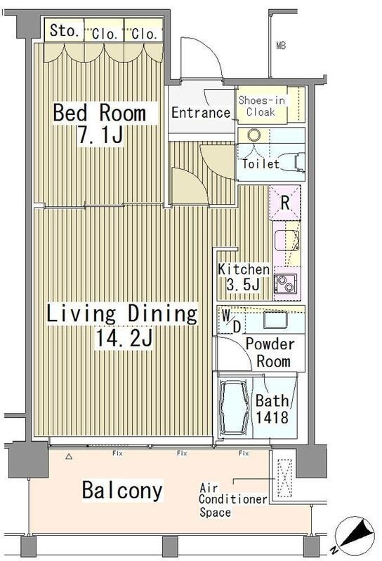 港区赤坂のマンションの間取り