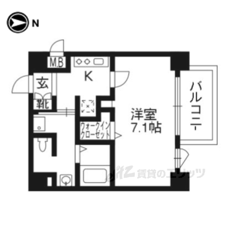 京都市下京区大宮町のマンションの間取り