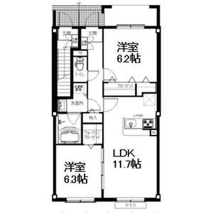 シエスタ北本地ヶ原　西棟の間取り