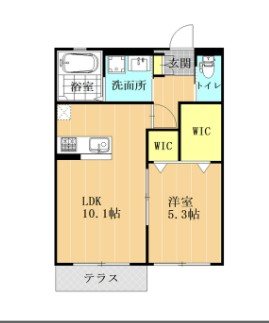 熊本市東区健軍のアパートの間取り