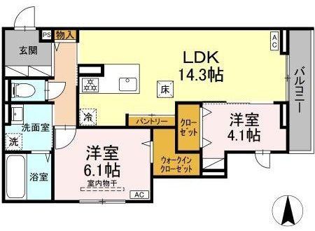 横浜市港北区菊名のアパートの間取り