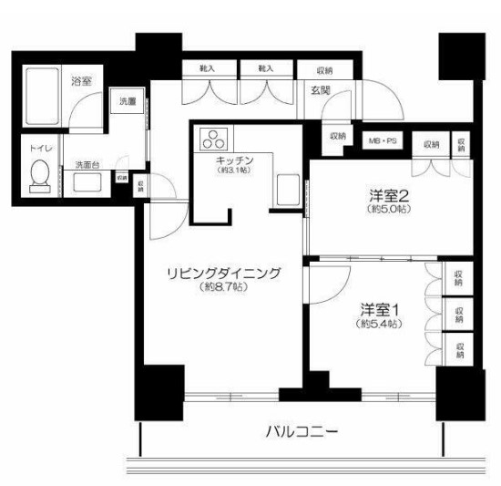 ライオンズ四谷タワーゲートの間取り