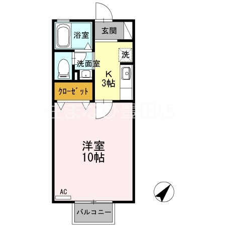 刈谷市井ケ谷町のアパートの間取り