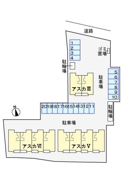 【厚木市上荻野のアパートの駐車場】