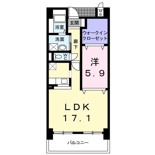 泉佐野市鶴原のマンションの間取り