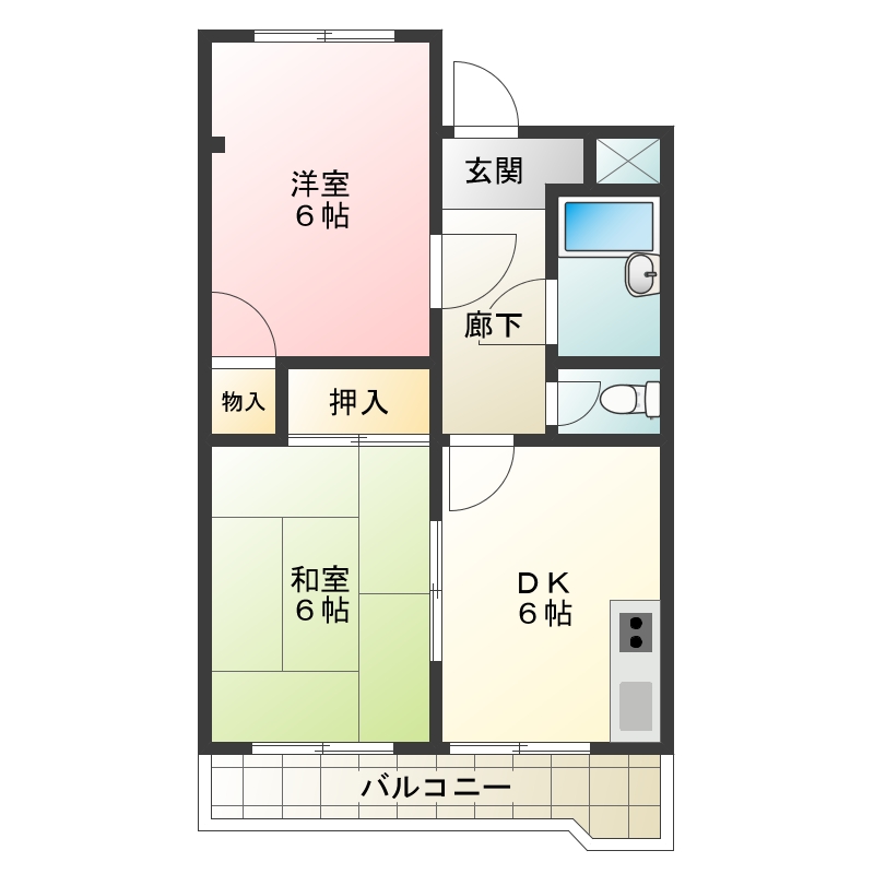 阿南市宝田町のマンションの間取り