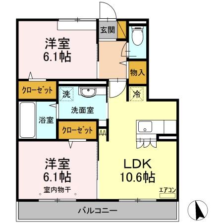 フラッツ酒井根I号棟の間取り