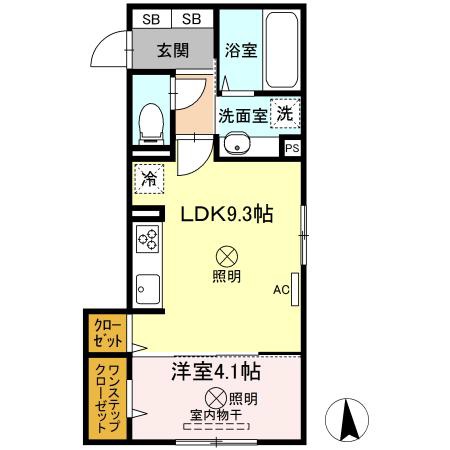 岡山市北区大元駅前のアパートの間取り