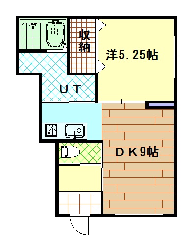 旭川市四条通のアパートの間取り