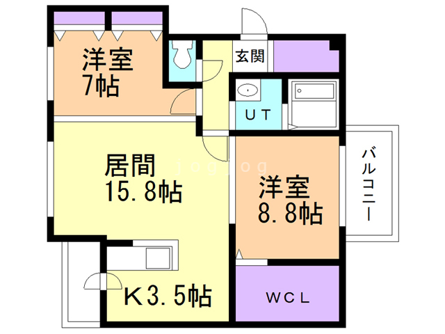 札幌市中央区南二十二条西のマンションの間取り