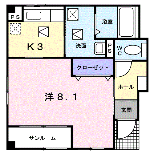 カーサセレッソ弐番館の間取り