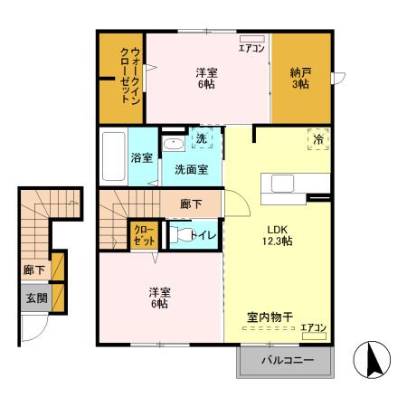 【我孫子市湖北台のアパートの間取り】