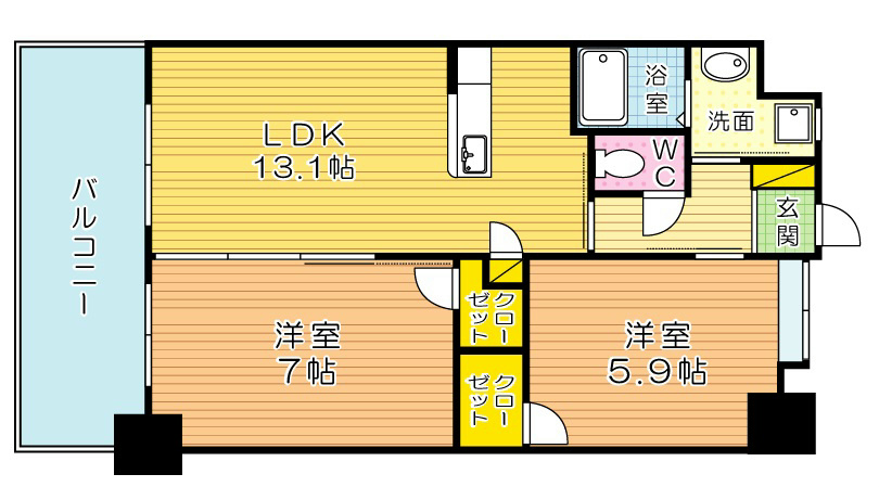 ウイングス三萩野の間取り