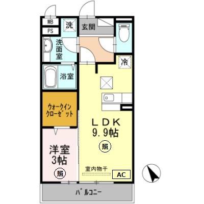 セジュール町坪の間取り