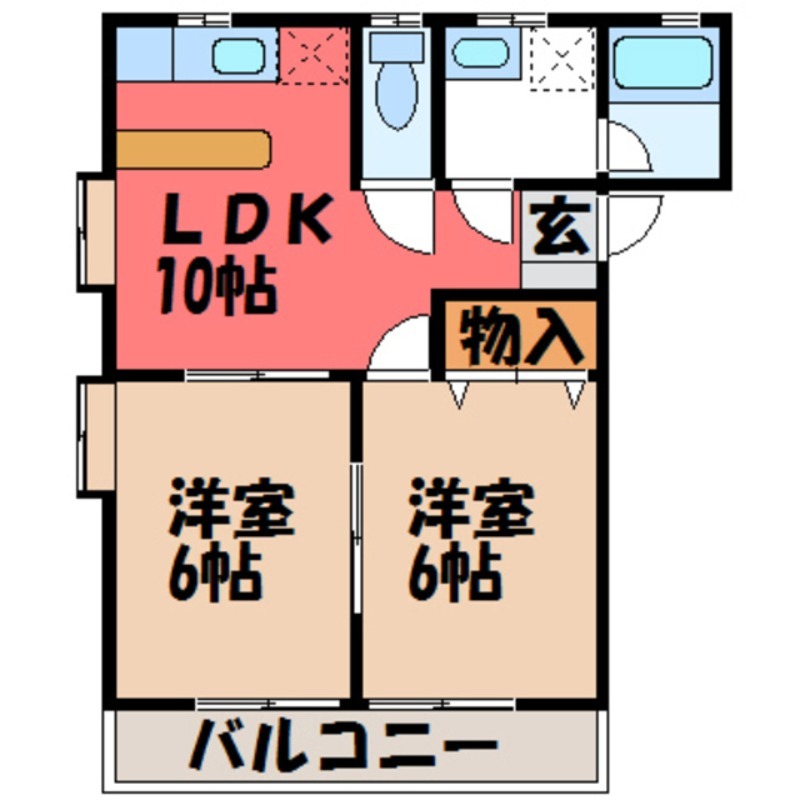 ハイツF2の間取り