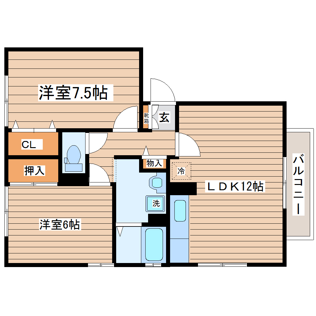 トゥインクル東中田の間取り