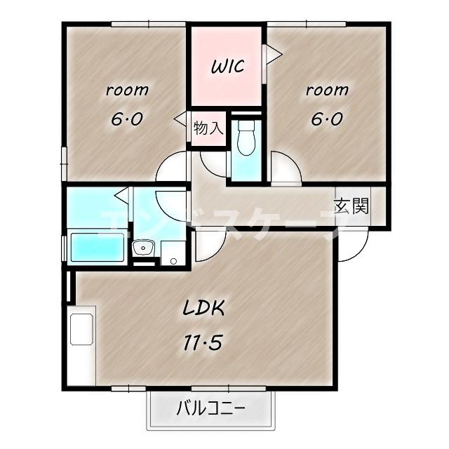 高崎市矢中町のアパートの間取り