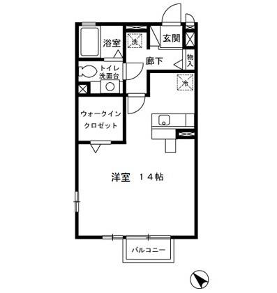 八王子市西寺方町のアパートの間取り