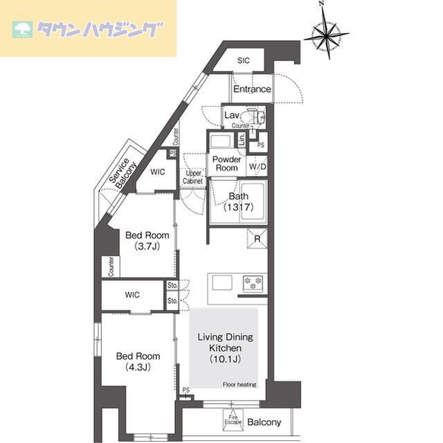 江戸川区西葛西のマンションの間取り