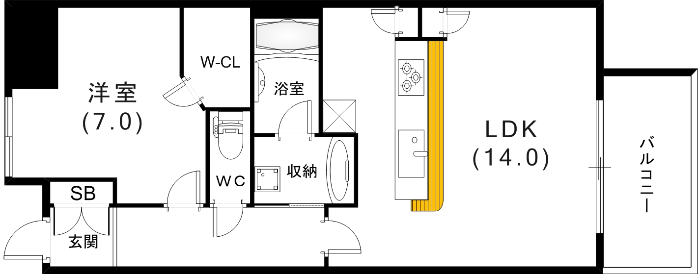 【ワコーレシティ神戸三宮の間取り】