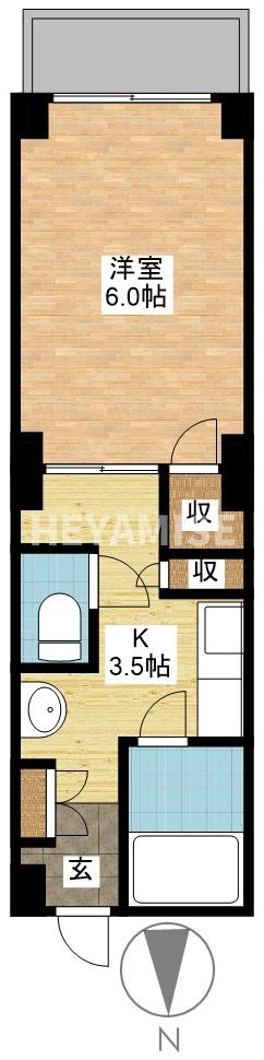 長崎市坂本のマンションの間取り