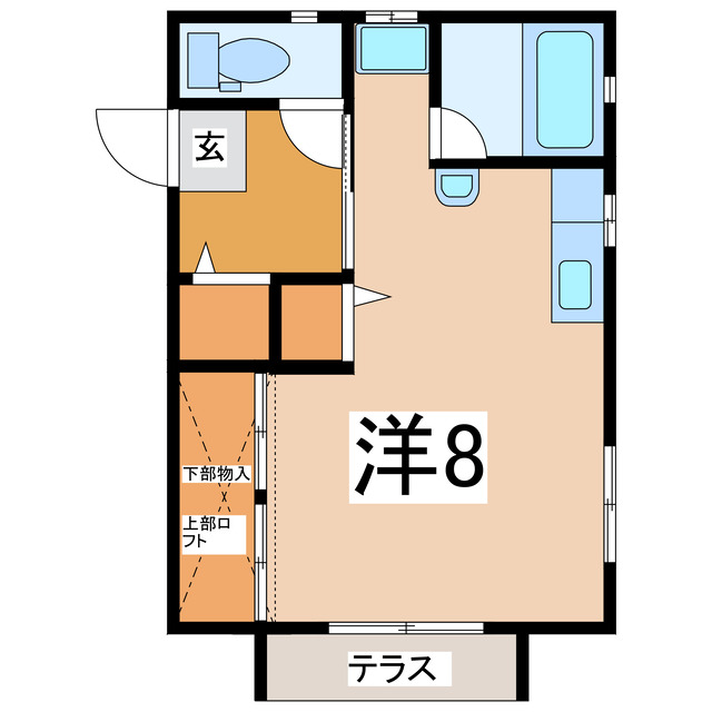 会津若松市一箕町大字鶴賀のアパートの間取り