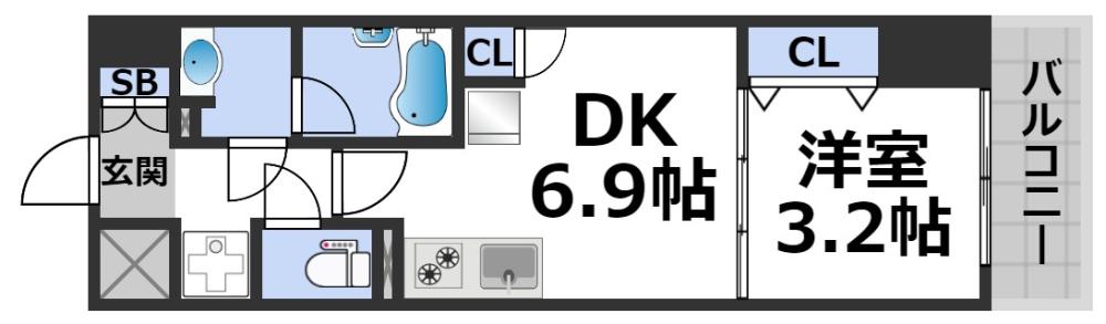 Dimora靭公園の間取り