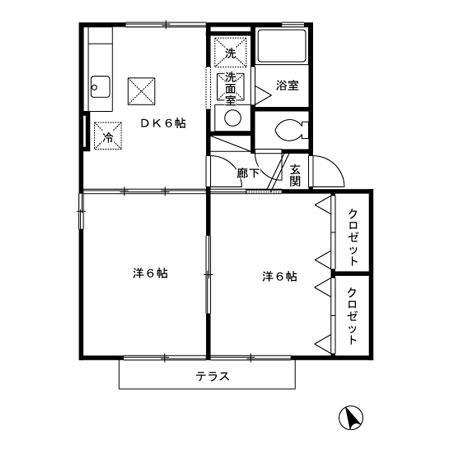 鹿児島市伊敷台のアパートの間取り