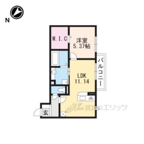 栗東市小柿のアパートの間取り