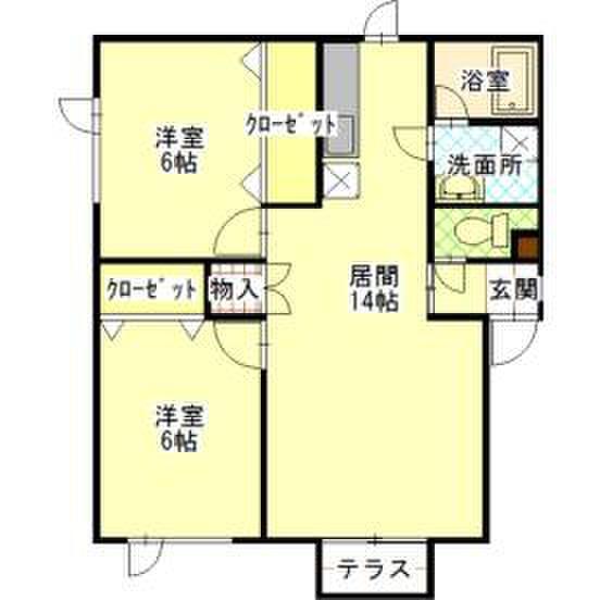 オレンジ１号館　Ａ棟の間取り