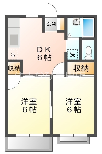 刈谷市井ケ谷町のアパートの間取り