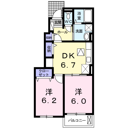 広島市安佐南区伴中央のアパートの間取り