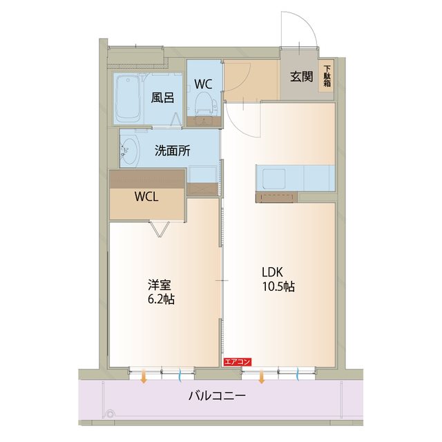 近江八幡市上田町のマンションの間取り