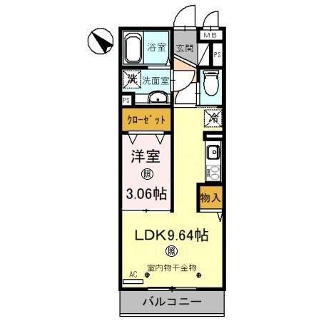 坂戸市関間のアパートの間取り