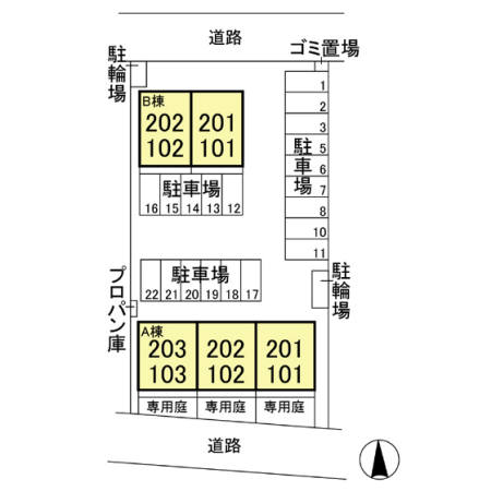 【ルーナ・プレーナ　Ａ101の駐車場】