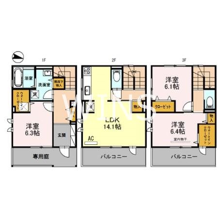 福岡市中央区今川のアパートの間取り