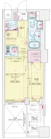 プレサンス堺筋本町ディスティニーの間取り