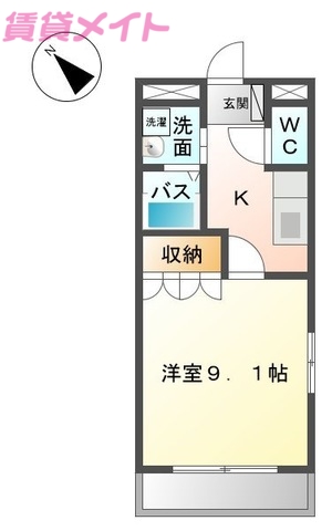 員弁郡東員町大字鳥取のアパートの間取り