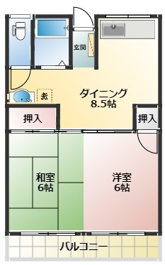 甲斐市竜王新町のアパートの間取り