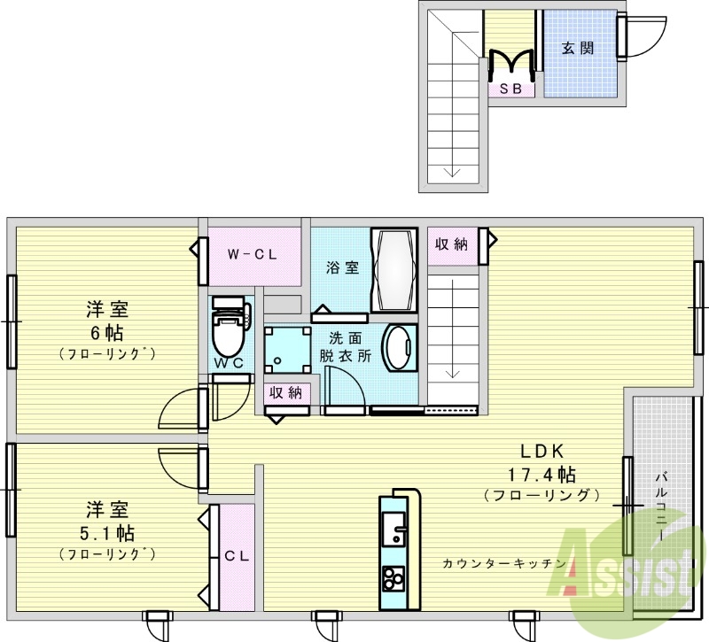 吹田市寿町のアパートの間取り