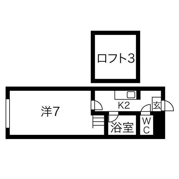 札幌市中央区南二十五条西のマンションの間取り