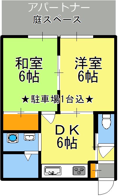 鹿児島市田上のアパートの間取り