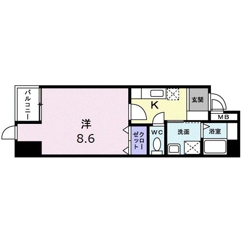 高松市栗林町のマンションの間取り