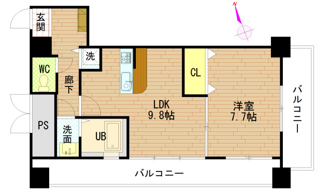 グラビスコート紙屋町の間取り