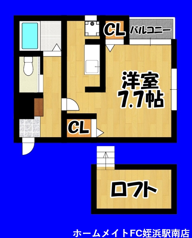 福岡市西区生の松原のアパートの間取り