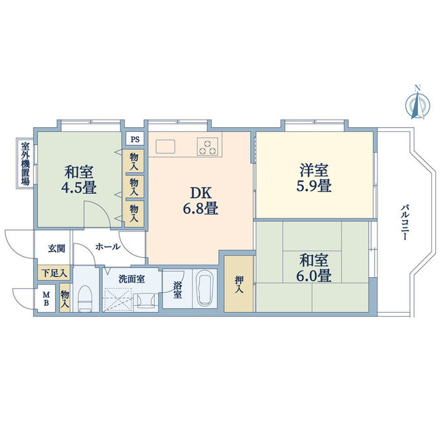 ライオンズマンション岸根公園の間取り