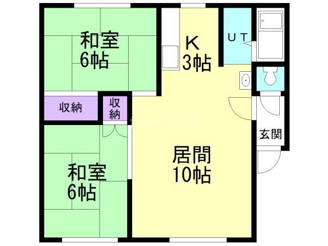 札幌市西区西野八条のアパートの間取り