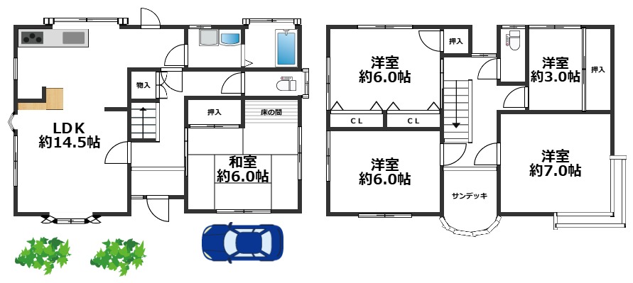 兵庫県加古川市加古川町南備後（一戸建）の賃貸物件の間取り