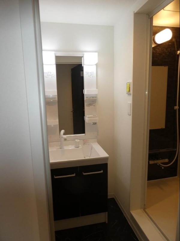 洗面設備　お出かけ前の支度はこちらでされてください