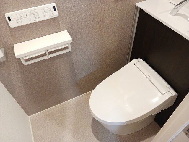 トイレ　落ち着いた色調のトイレです